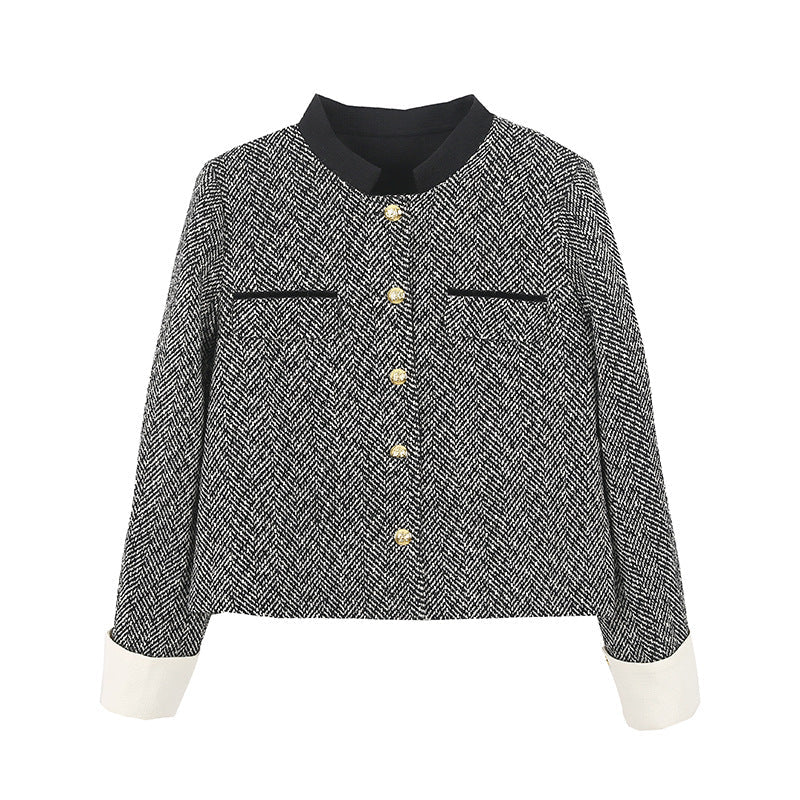 Herringbone Short Tweed Jacket