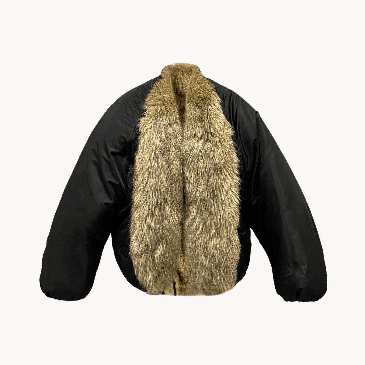 Hidden Rope Straps Faux Fur Coat