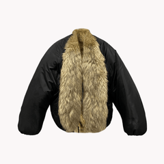 Hidden Rope Straps Faux Fur Coat