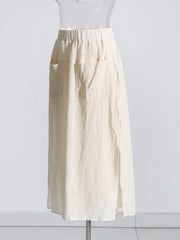 High Slit Skirt Overlap Pants