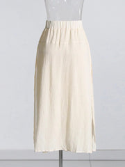 High Slit Skirt Overlap Pants