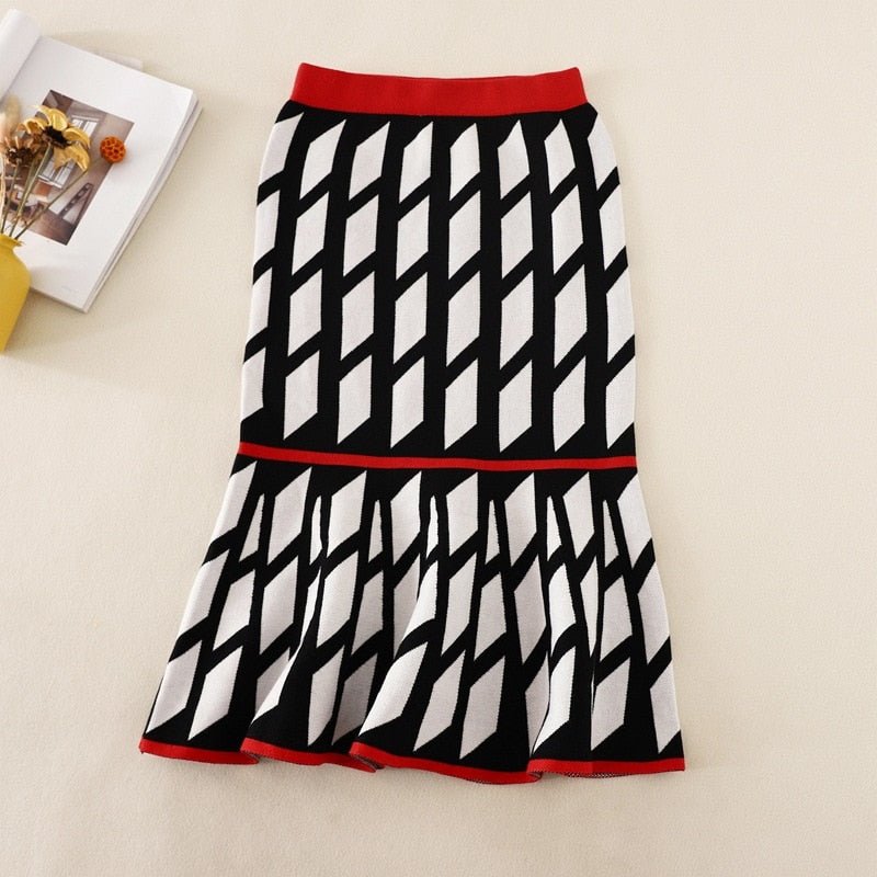 High Waist Knit Skirt