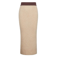 High Waist Wool Knit Skirt