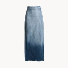 High Waisted Ombre Denim Skirt