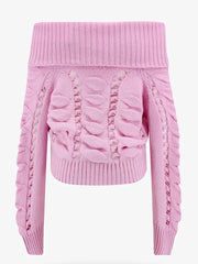 Hollow Out Off-Shoulder Knit Sweater