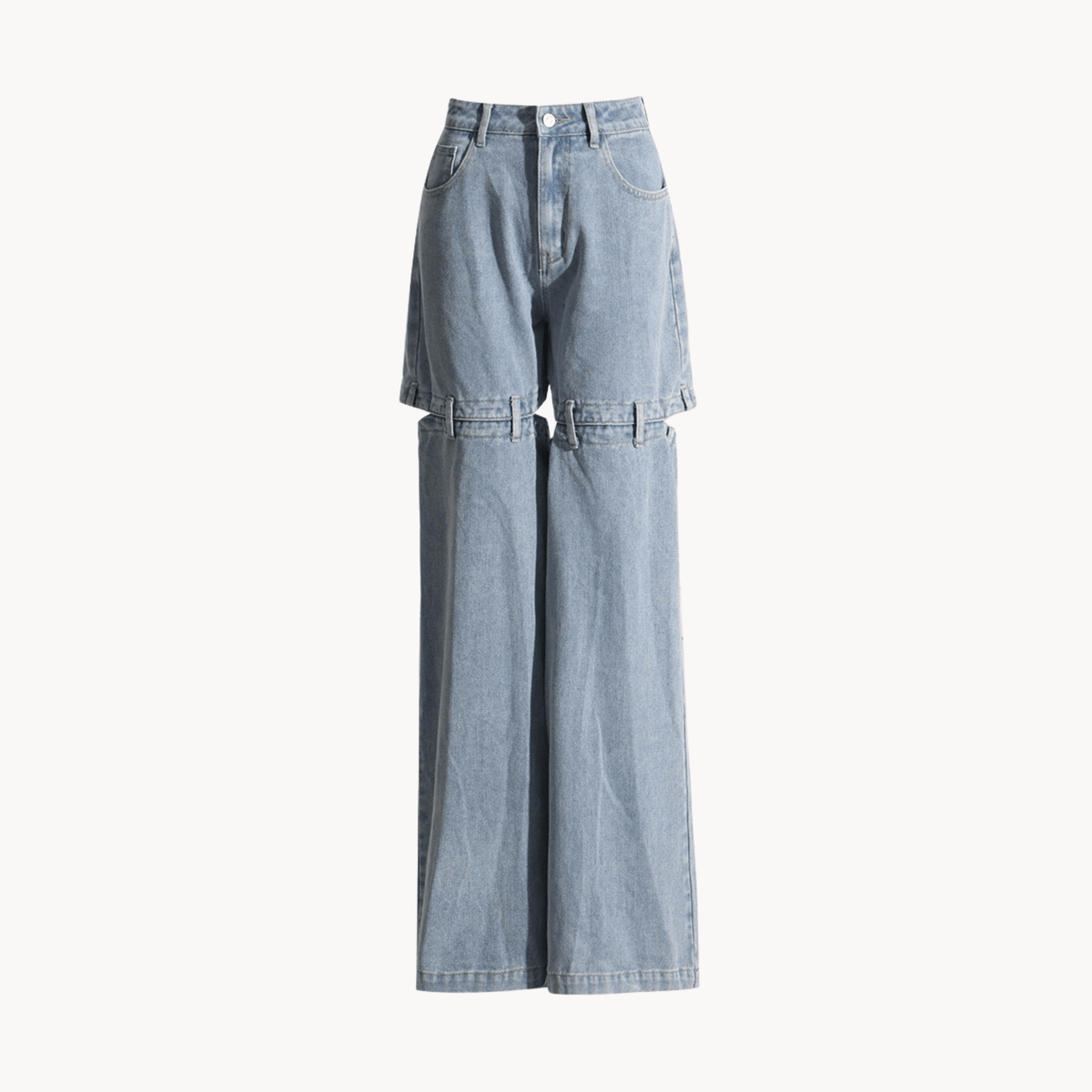 Hollow-Out Split Back Denim Jeans