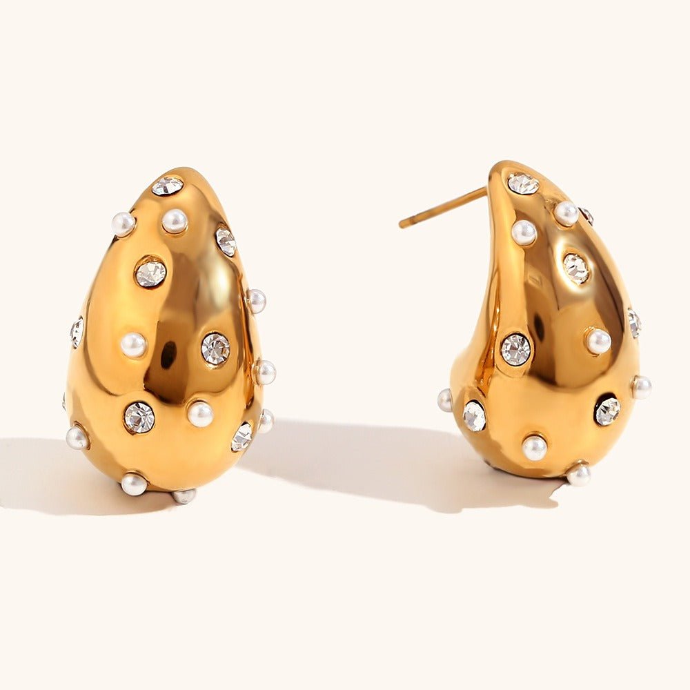 Hollow Teardrop Electroplated Earrings