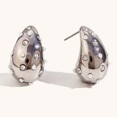 Hollow Teardrop Electroplated Earrings