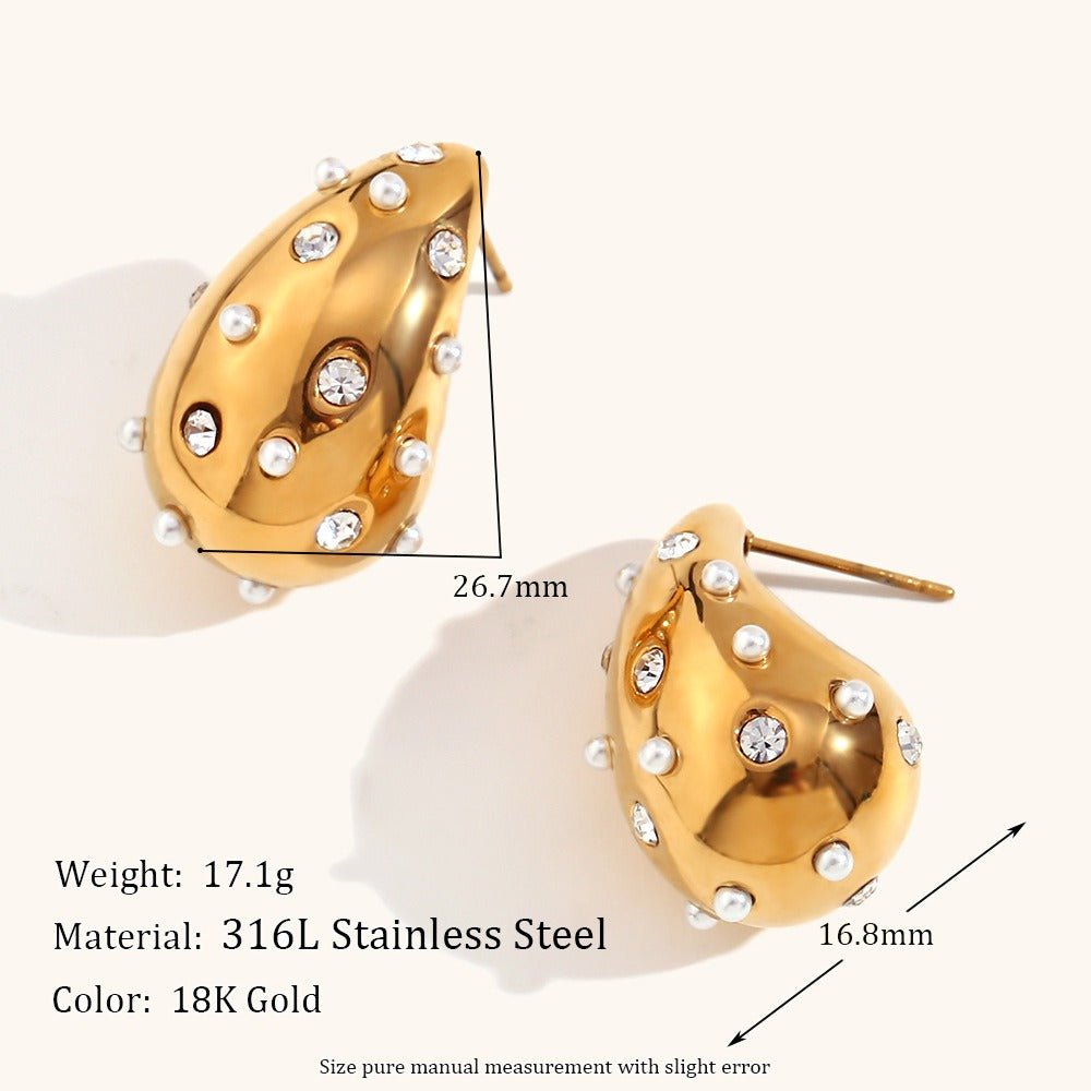 Hollow Teardrop Electroplated Earrings