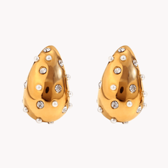 Hollow Teardrop Electroplated Earrings