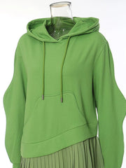Hooded Layered Sweater Dress