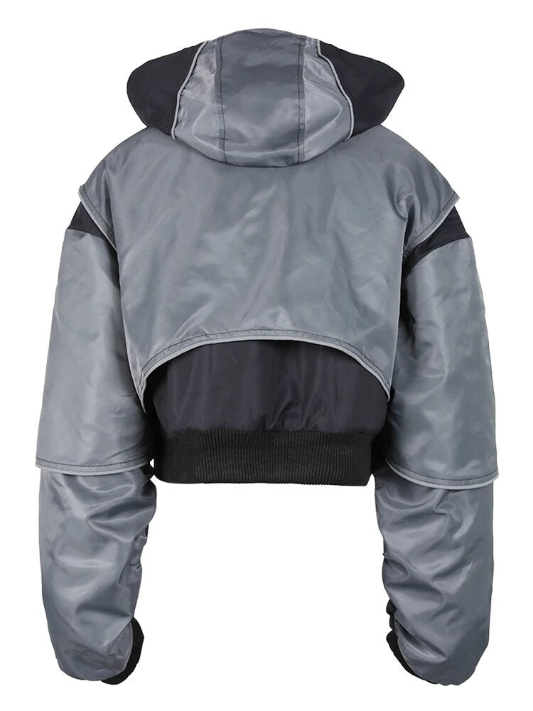 Hooded Reflective Short Jacket