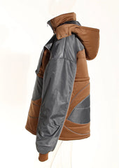 Hooded Zip-Up Detachable Bottom Jacket