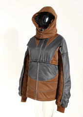 Hooded Zip-Up Detachable Bottom Jacket