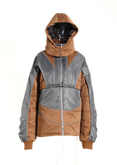 Hooded Zip-Up Detachable Bottom Jacket