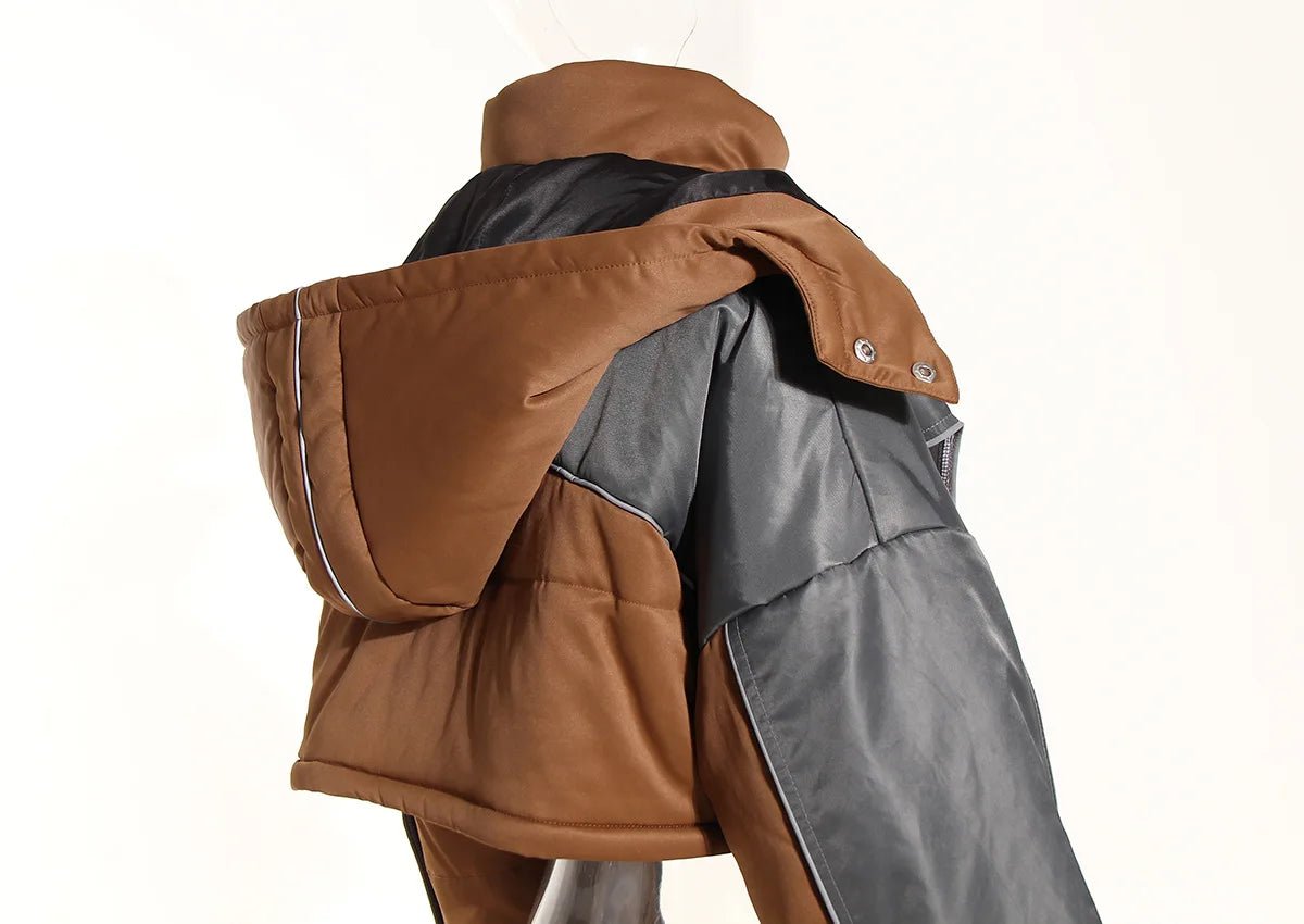 Hooded Zip-Up Detachable Bottom Jacket