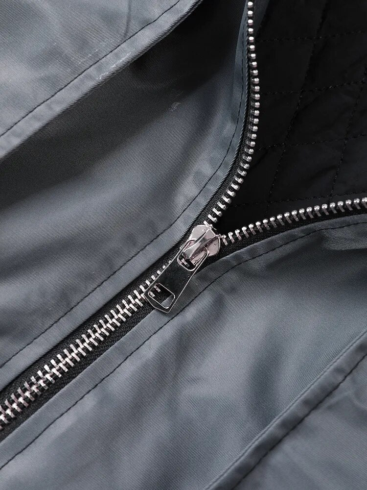 Hooded Zip-Up Reflective Short Jacket