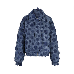 Jacquard 3D Love Big Denim Jacket