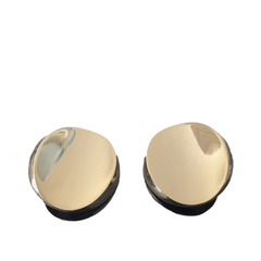 Elliptical Gold Smooth Clip On Earrings