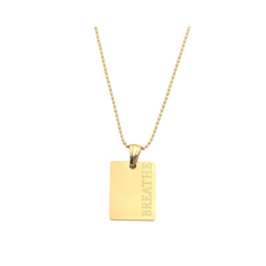 Square Engraved Pendant Necklace