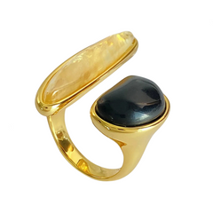 Crystal Copper Adjustable Ring