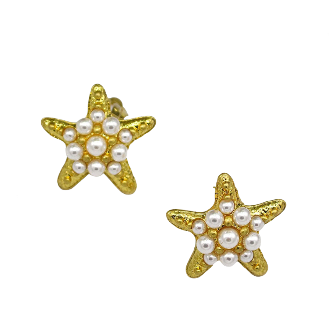 Starfish Pearl Antique Minimalist Earrings