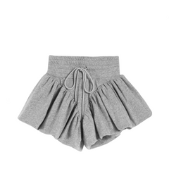 High Waist Drawstring A-Line Puff Shorts