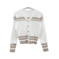 Striped Slim Fit Knitted Cardigan