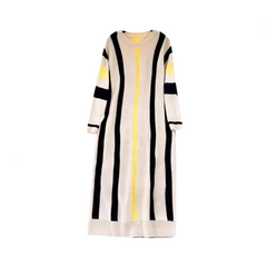 Striped Long Sleeve Loose Knitted Dress