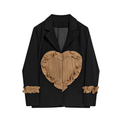 Ruffles 3D Love Loose Casual Blazer