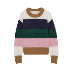 Round Neck Long Sleeved Knitted Sweater