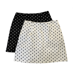 Polka Dot High Waist A-Line Skirt