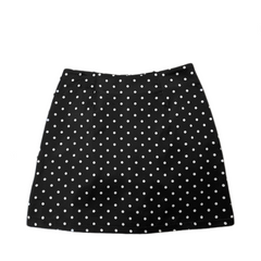 Polka Dot High Waist A-Line Skirt
