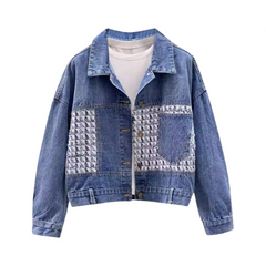 Loose Patchwork Pocket Denim Jacket