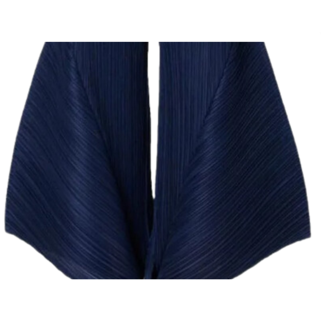 Pleated Wide Leg Elastic Waist Solid Casual Pants