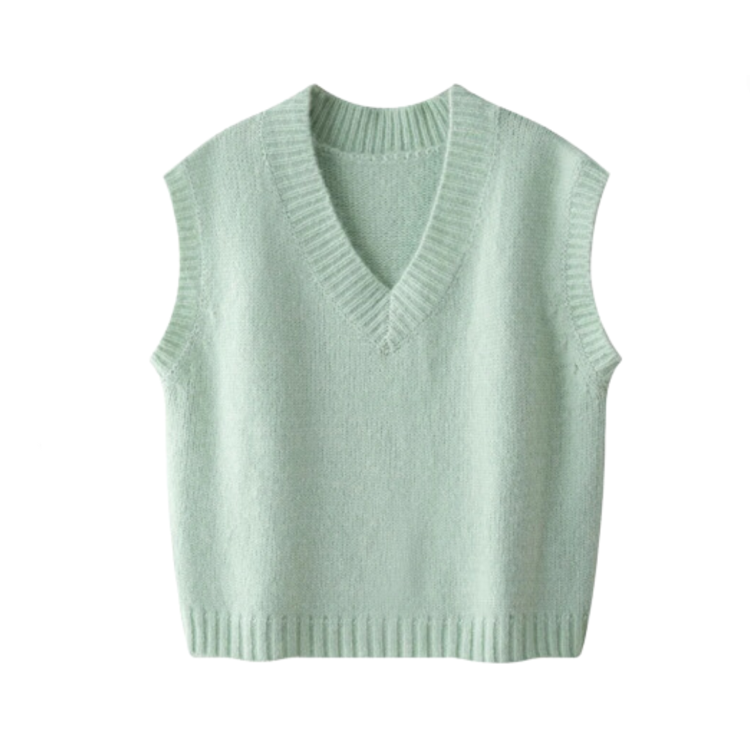 Oversized Solid Wool Vest