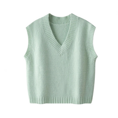 Oversized Solid Wool Vest