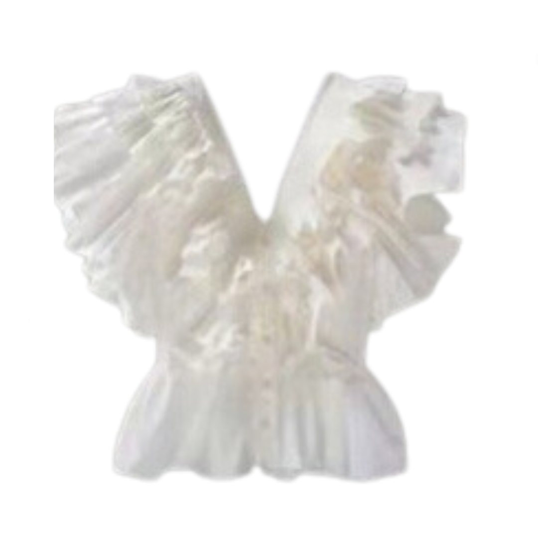Layered Lotus Leaf Edge Fungus Casual Top