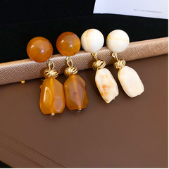 Round Irregular Resin Retro Earrings