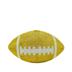Rugby Ellipse Ball Rhinestone Clutch Bag