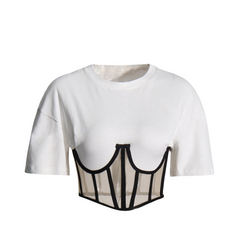 Mesh Hollow Out Crop Top