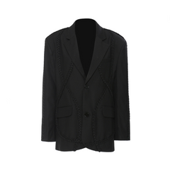 Woven Rope Curved Solid Blazer