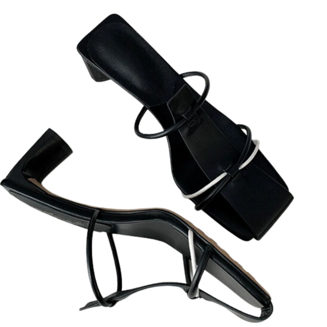 Casual Square Toe Block Heel Sandals