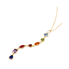 Rainbow Zircon Geometric Pendant