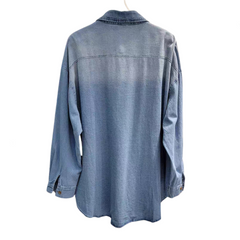 Diamond Nail Bead Long Sleeve Denim Shirt