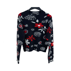 Retro Floral Long Sleeve Knitted Sweater