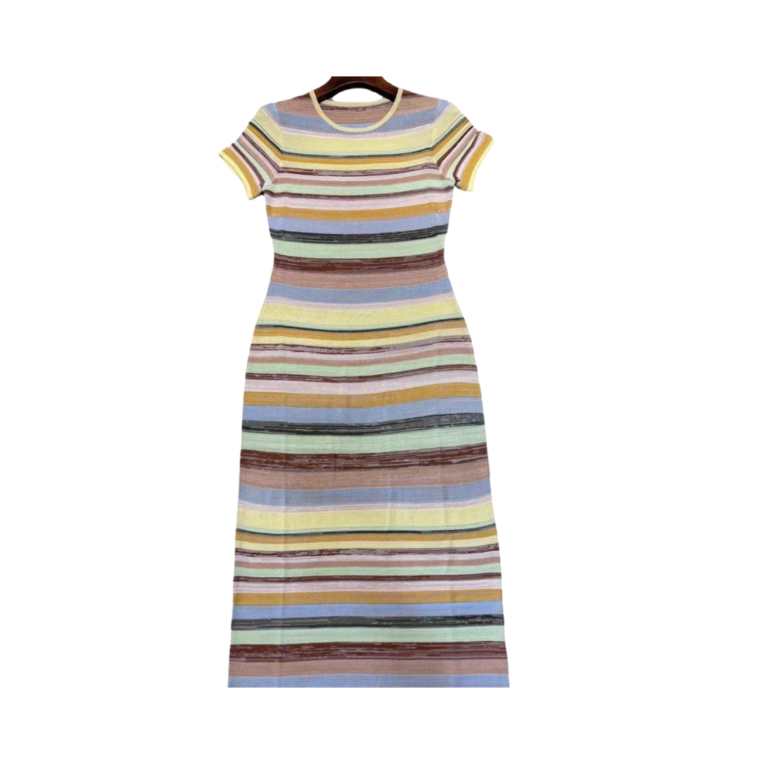 Striped Slim Fit Knitted Dress