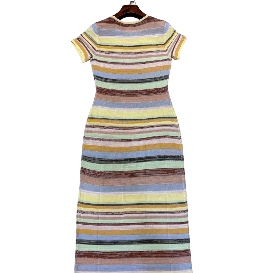 Striped Slim Fit Knitted Dress