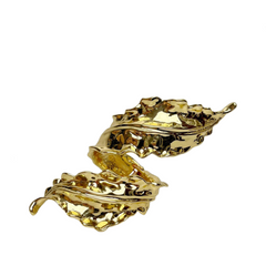 Retro Metal Leaf Spiral Open Bracelet