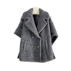 Wool Solid Pocket Double Breasted Coat